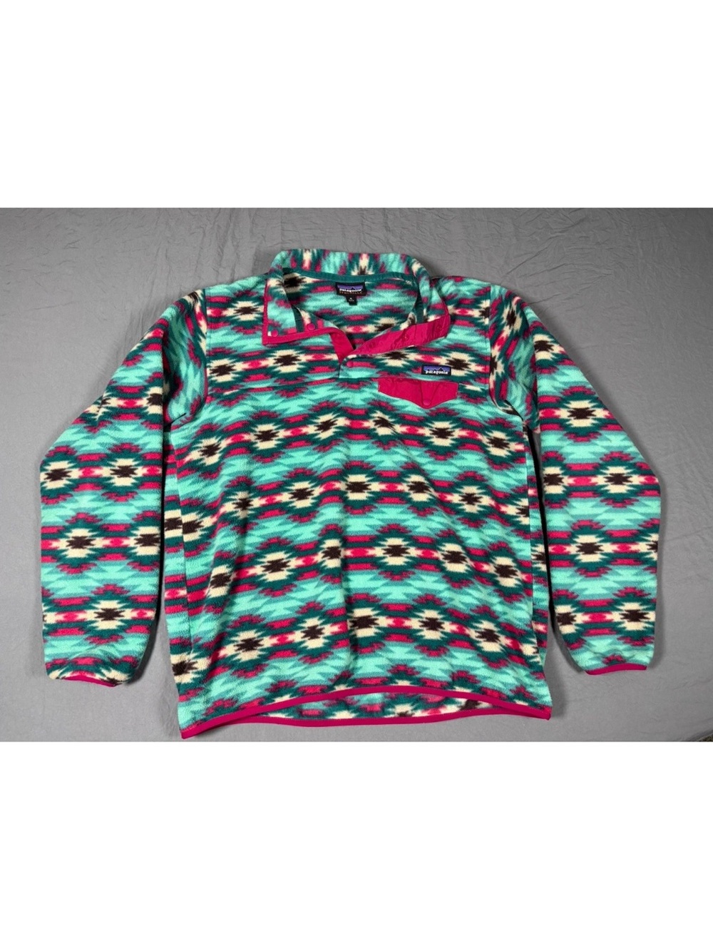 Patagonia Fleece Women XL Synchilla Snap T Southwestern Aztec Outdoor Pullover